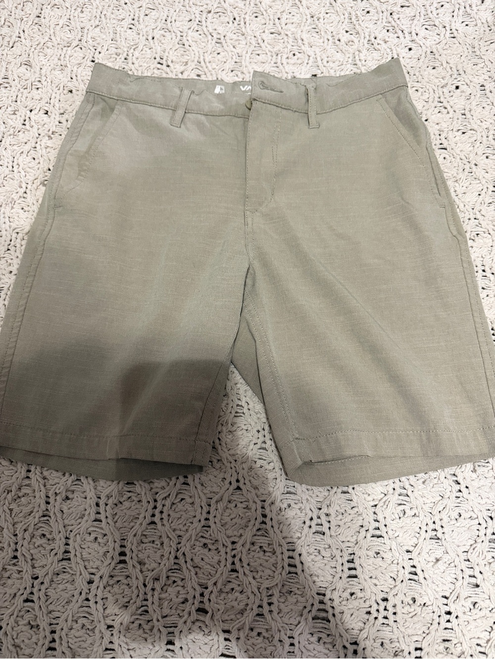 RVCA Men's Khaki Flat Front Shorts